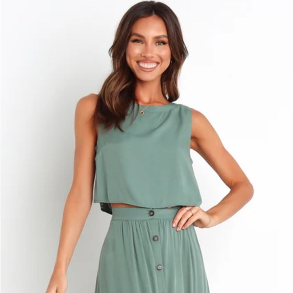 Petal & Pup Tops - Petal & Pup Sea Green Linen Top